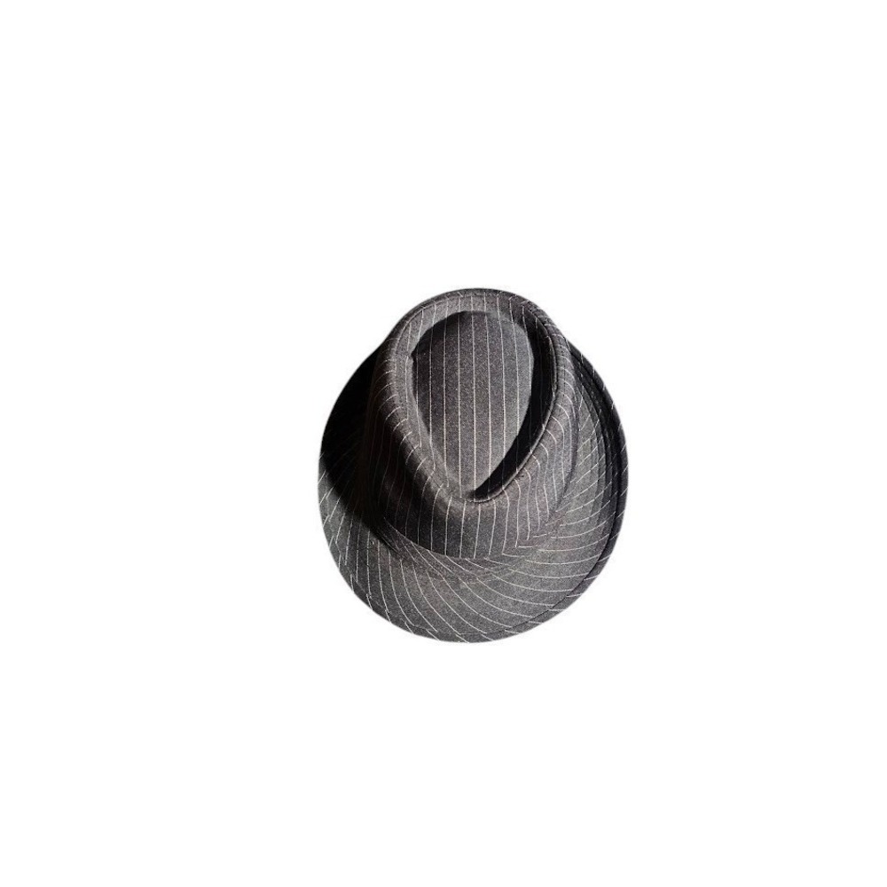 DPC‎ 1921 Mens Grey Pinstripe Fedora Hat Large Polyester Vintage Style